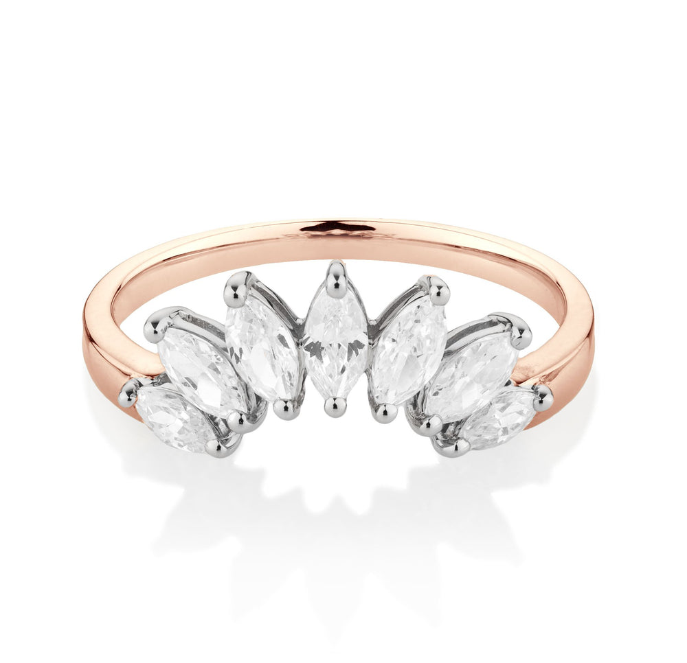 Marquise Enchanting Enhancer Rose Gold with White Gold Setting